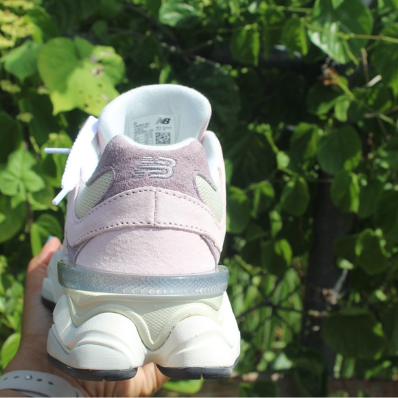 New Balance Women's Pastel Pink and Cream Sneakers - Picture 4 of 7